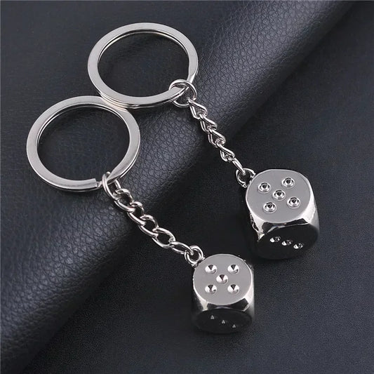Portachiavi Creativo In Metallo Argento Per Copertura Chiave Moto Unisex Anello Dadi Regalo