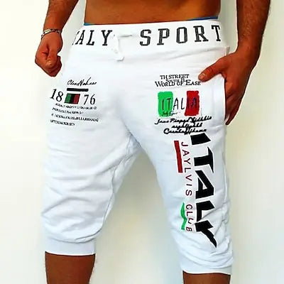 Pantaloncini Sportivi Uomo Capri Con Coulisse Stampa Lettera Outdoor Weekend Streetwear Moda
