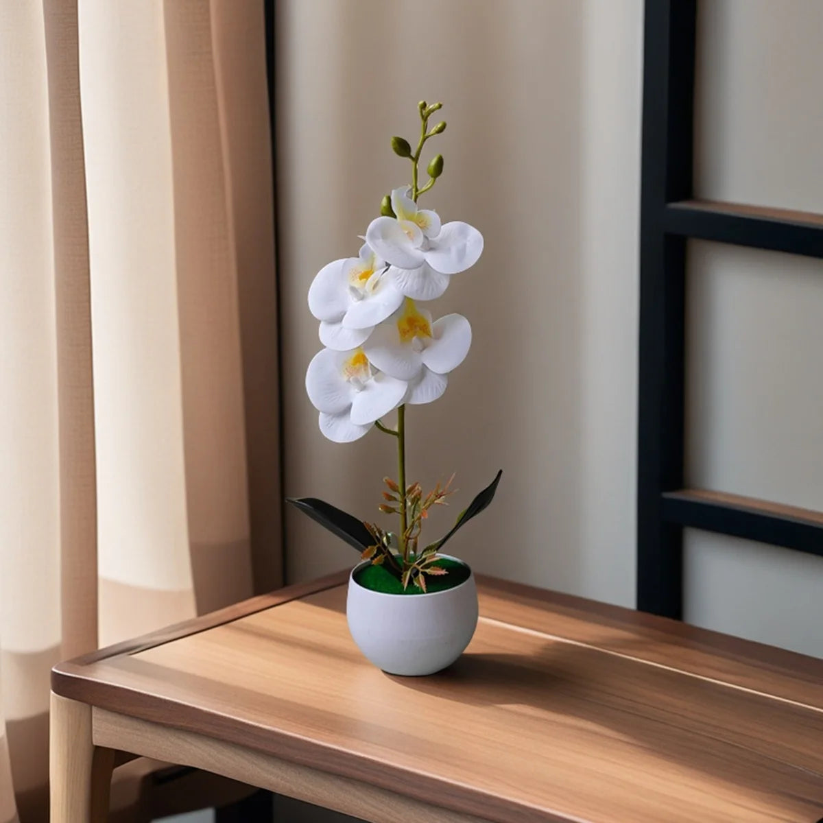 Pianta In Vaso Di Orchidea Artificiale Realistica Con Vaso Di Plastica Per Decorazione Centrotavola Tavolo Per Ufficio