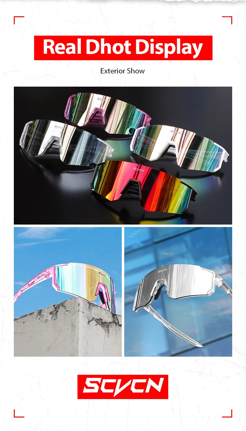 SCVCN Occhiali Da Sole Da Ciclismo UV400 Unisex Per Bici Da Strada All Aperto Sportivi