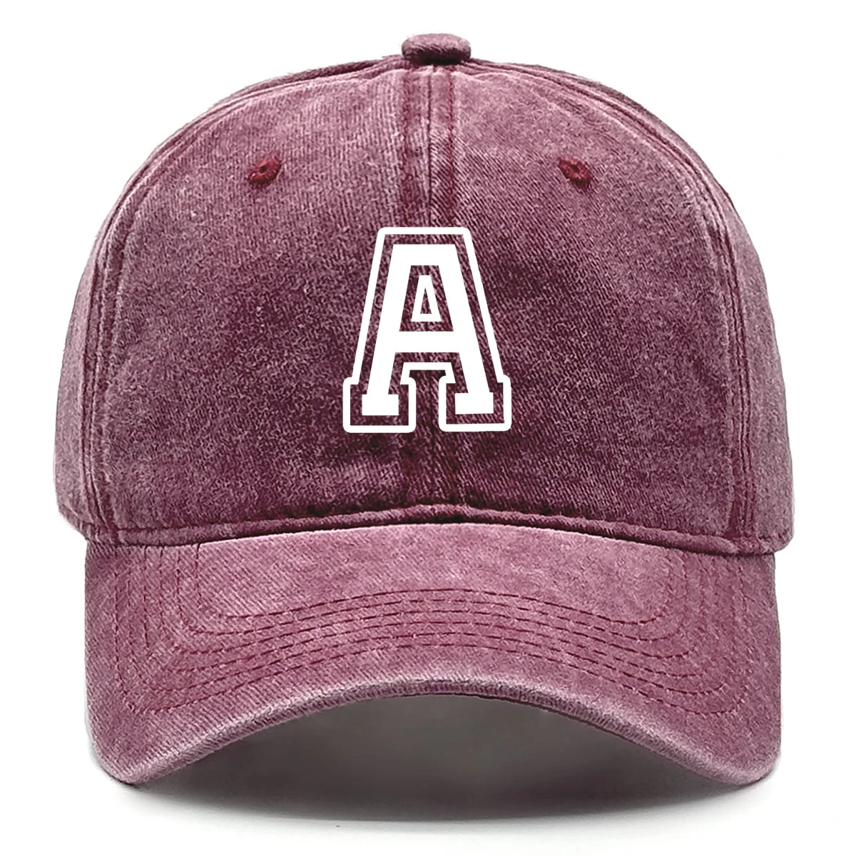Berretto Da Baseball Unisex Con Stampa Lettera Iniziale AZ Cotone Lavato Retrò Con Visiera Sportiva