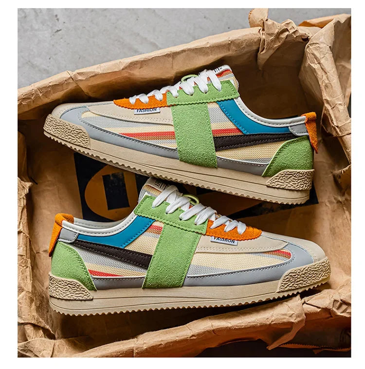 Scarpe Casual Uomo Traspiranti In Tela Versione Aggiornata Primavera Estate Punta Tonda Fodera In Poliestere