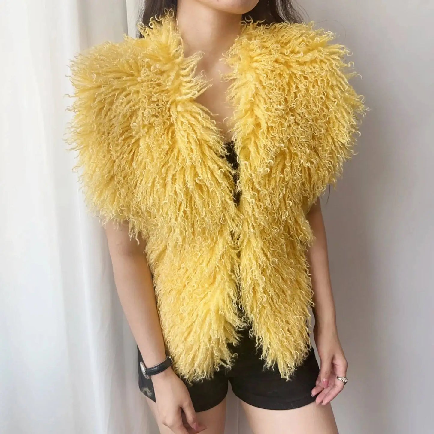 Lanmrem 2025 Gilet Pelliccia Sintetica Donna Imitazione Shearling Chic Autunno Inverno Abbigliamento 2DB4916