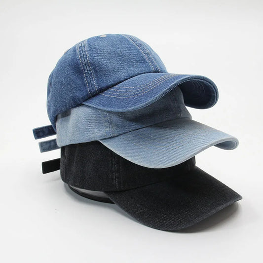 Berretto da Baseball in Cotone Denim 55-58 cm Unisex Regolabile Snapback Attività All Aperto Uomo Donna Cappello