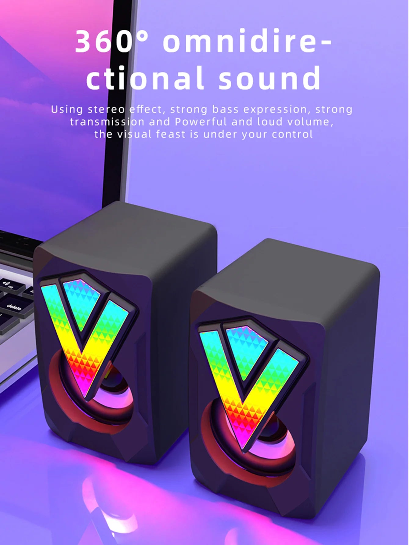 Altoparlanti Da Gioco RGB Cablati Per PC Con Subwoofer Musica Surround Stereo Desktop Computer Mini Altoparlanti