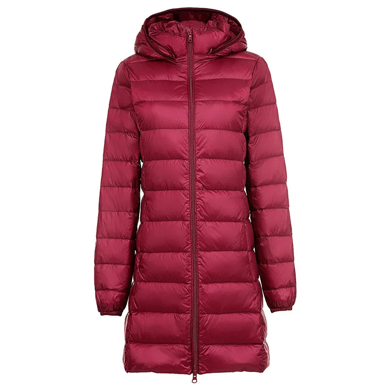 Piumino Leggero Da Donna Di Media Lunghezza Per Autunno Inverno 2025 Moda Semplice Temperamento Senza Cappuccio