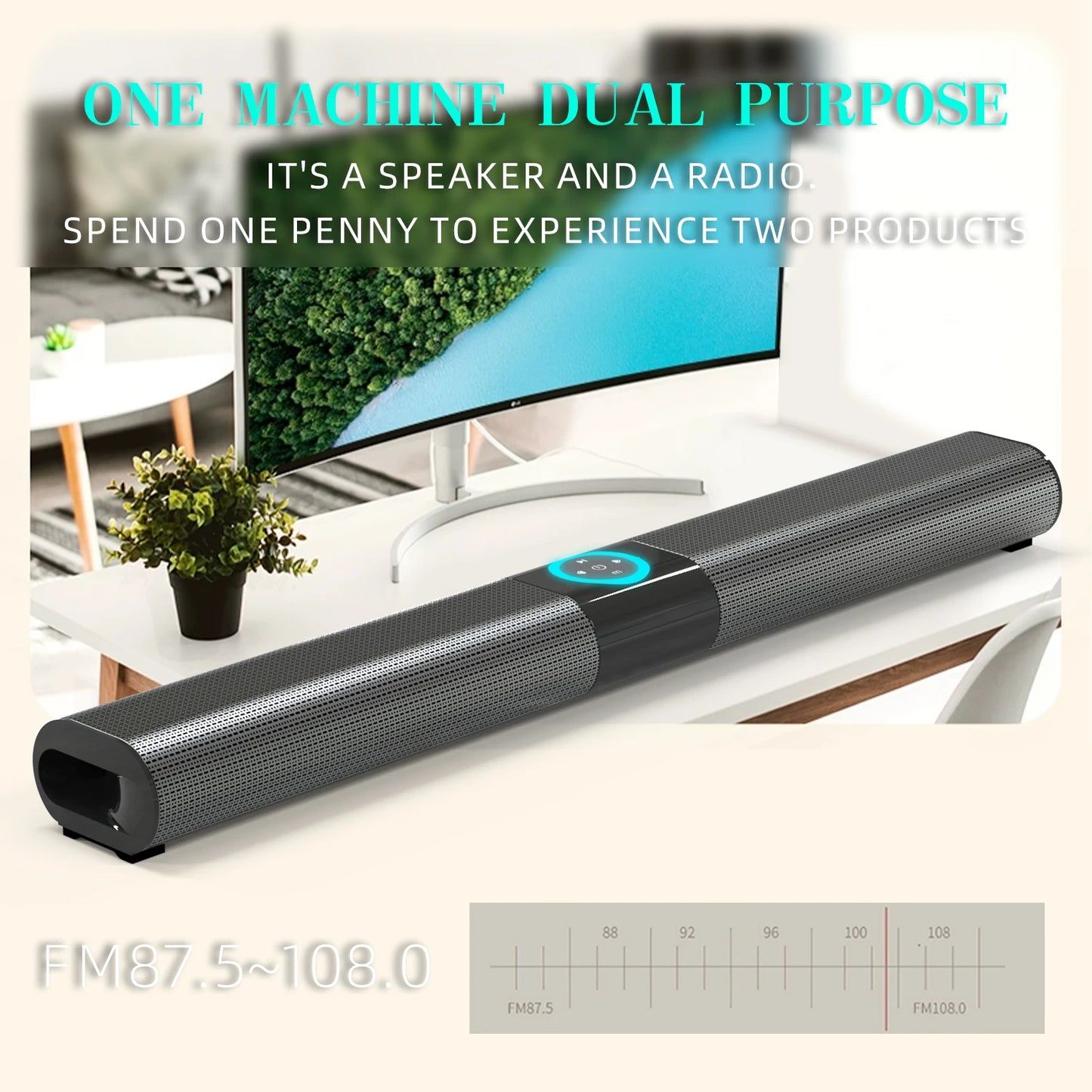 Homefish BS20 Altoparlante Bluetooth Luce Ambientale RGB 4 Altoparlanti 6 Effetti Sonori EQ Supporta TF USB AUX RCA FM