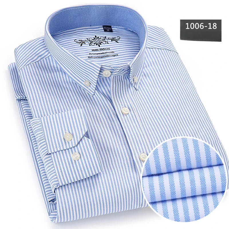 Novità Camicia Da Uomo Slim Fit Maniche Lunghe Formale Con Tasca Singola In Morbido Cotone Scozzese Per Ufficio