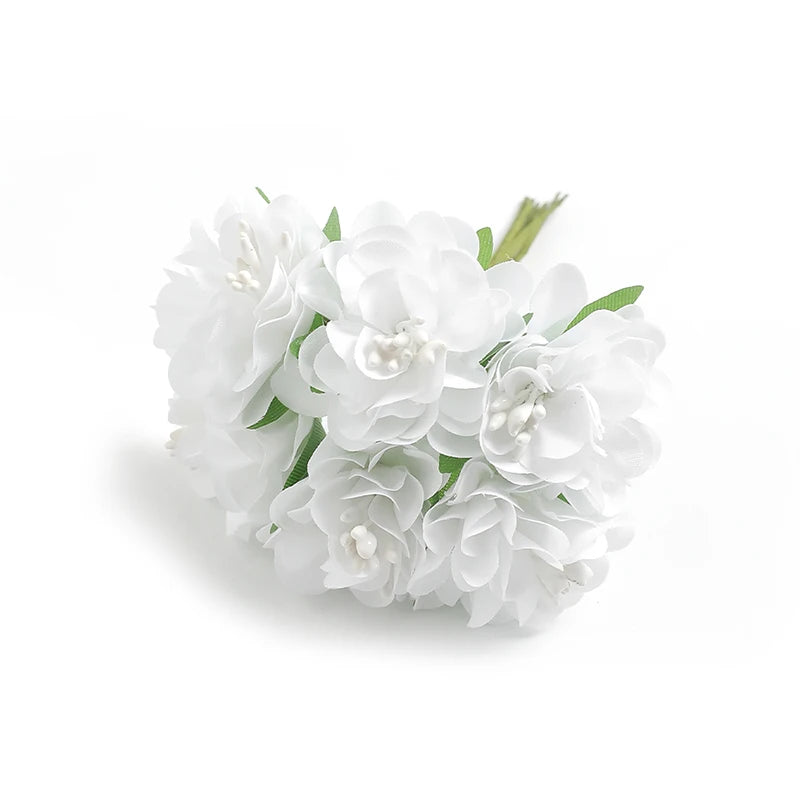 Set Da 6 Fiori Artificiali In Seta Bouquet Da 11 Cm Decorazioni Per Casa E Matrimoni Ghirlanda Fai Da Te