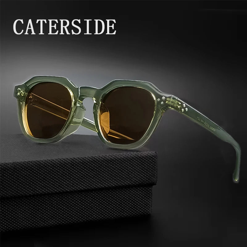Occhiali Da Sole Polarizzati Retrò Unisex Caterside Ultraleggeri Montatura TR90 Poligonale Per Esterni Viaggio Di Qualità