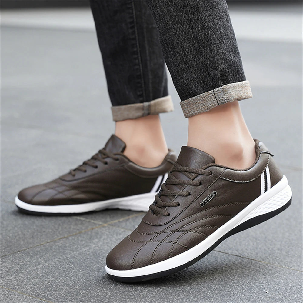 Scarpe Da Uomo Casual In Pelle Stringate Da Passeggio Per Esterni Bianco Nero Taglia 10
