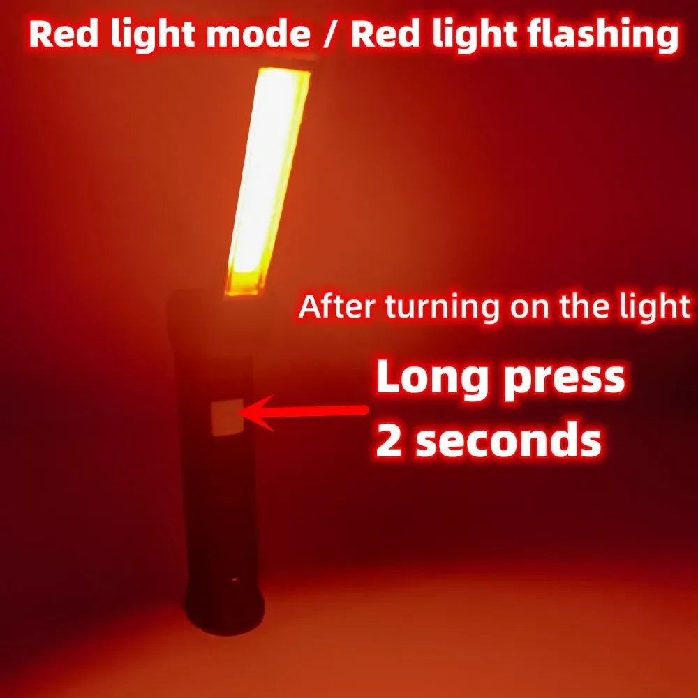 Torcia Portatile A LED COB Ricaricabile USB Lanterna Magnetica Con Batteria Incorporata Per Campeggio E Lavoro