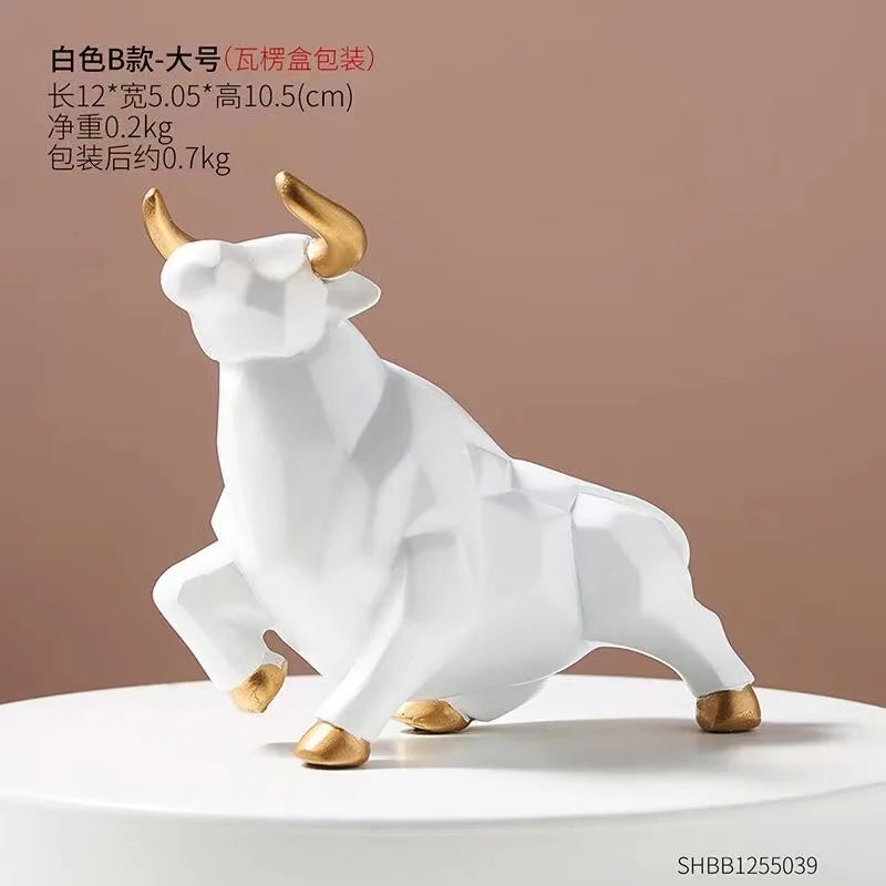 Mini Modello Toro Geometrico In Resina Feng Shui Decorazione Da Interni Wall Street Azioni Figurine