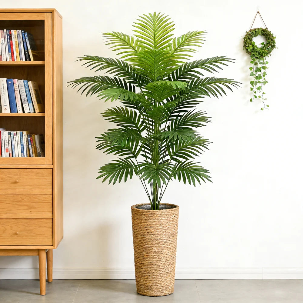 Palma Artificiale Alta 60 80 Cm Per Decorazioni Interne Finta Pianta Con Foglie Di Monstera E Maranta