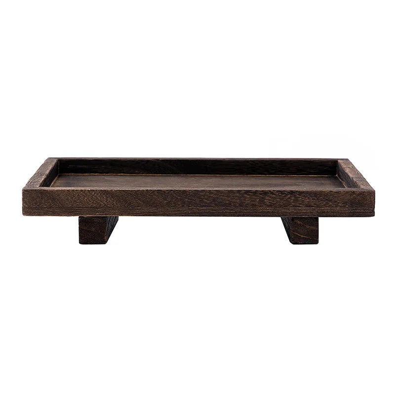 Vassoio Da Tè In Legno Stile Giapponese Con Raccogligocce In Bambù Per Cerimonia Del Tè E Portaoggetti Per Caffè