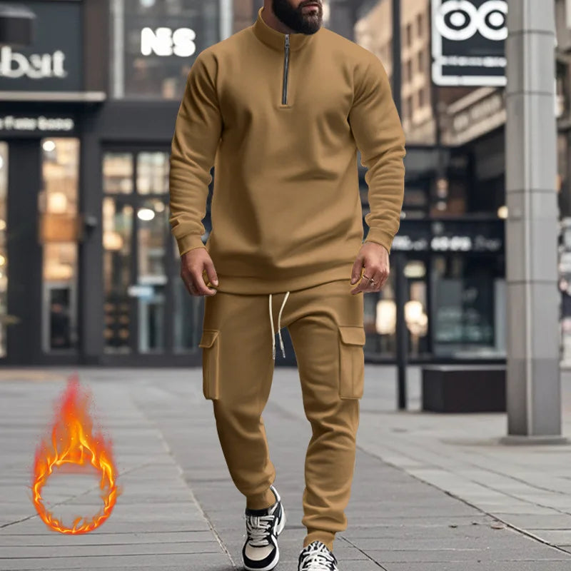 Pantaloni Sportivi Con Cerniera Calda In Velluto Da Uomo Casual Autunno Inverno 2024