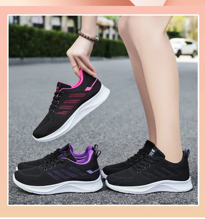 Scarpe da Ginnastica da Donna Traspiranti in Rete Monofacciale con Suola Morbida Ideali per Running e Allenamento