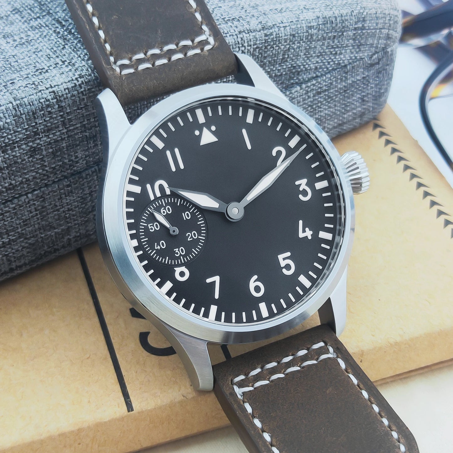 Corgeut Orologio Lusso Vetro Zaffiro 42 Quadrante Movimento Manuale ETA6497 Cassa Acciaio 316L Resistente All Acqua 30M