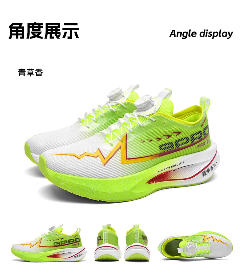 Scarpe Da Corsa Fluorescenti Con Piastra In Carbonio Per Maratona Leggere Traspiranti Antiscivolo Uomo Donna