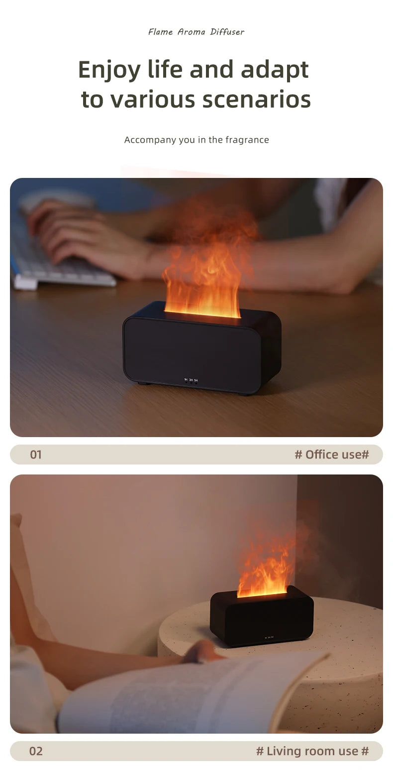 Nuovo Mini Diffusore di Aroma Umidificatore Ad Ultrasuoni Freddo Mist Maker Fogger LED Olio Essenziale Fiamma Lampada Difusore