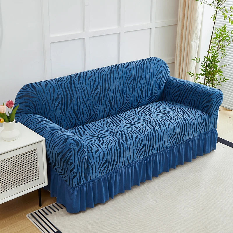 1pc Gonna Onda Cationica Copridivano Fodera per Divano Jacquard Elastico All-inclusive Protezione per Divano Regolabile Antiscivolo Universale