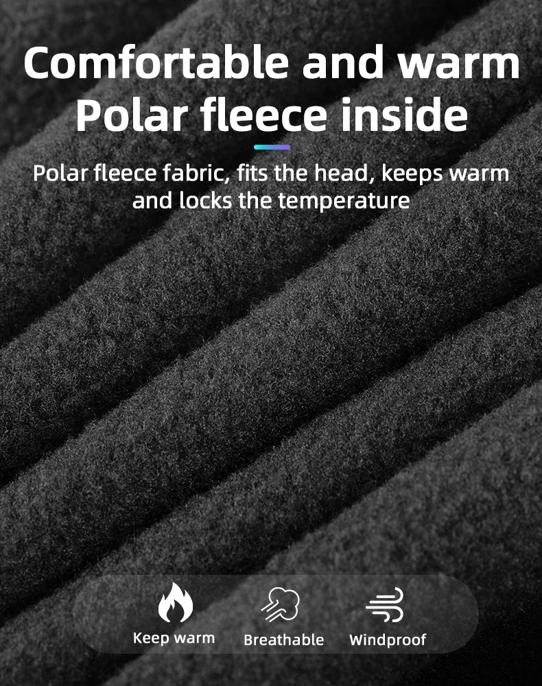 Rockbros Cappello In Pile Da Ciclismo Invernale Antivento Per Uomo Berretto Sportivo Da Esterno Caldo Per La Testa