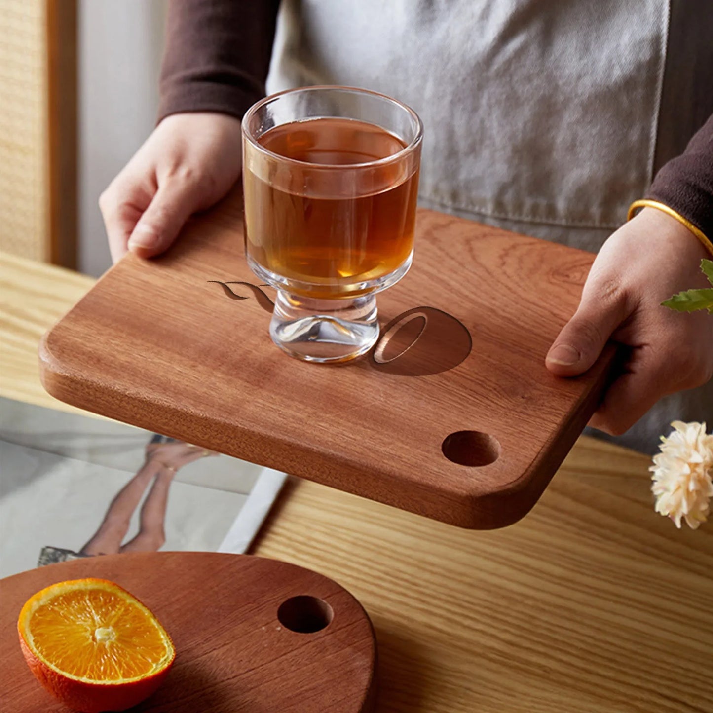 Tagliere In Legno Intagliato Rotondo Per Frutta E Bistecche Piatto Da Pranzo Per Bambini