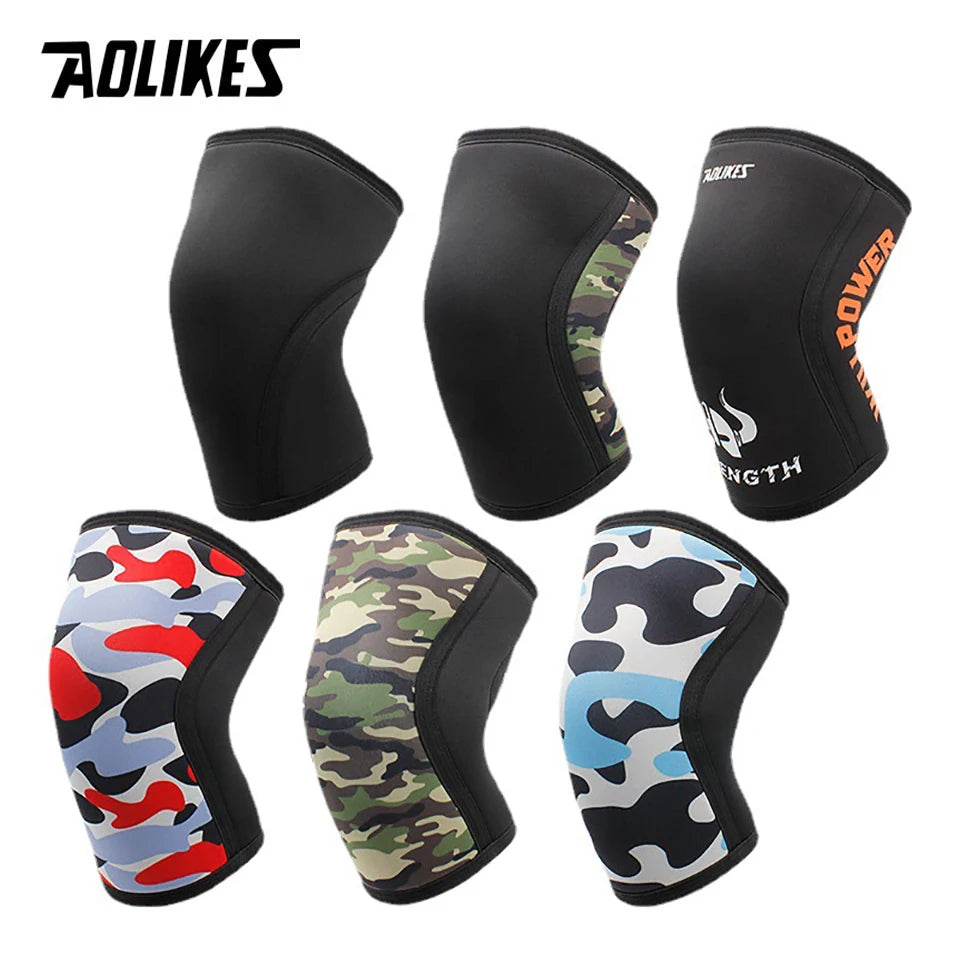Ginocchiere Neoprene 7 Mm Aolikes Stabilità Protezione Comfort Sollevamento Pesi CrossFit Per Atleti
