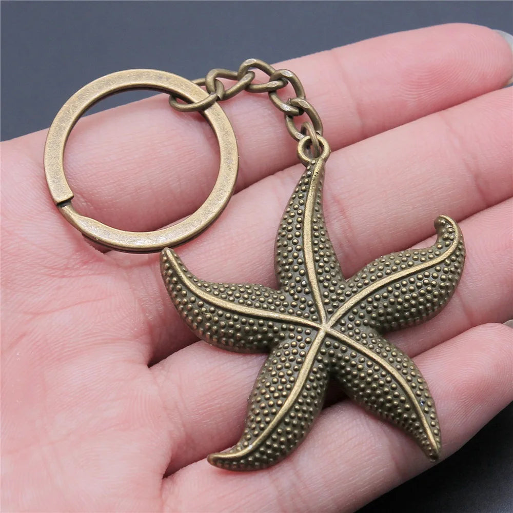 Portachiavi Tema Animali Marino Conchiglia Tartaruga Marina Cavalluccio Marino Polpo Calamari Stella Marina Sirena Regalo
