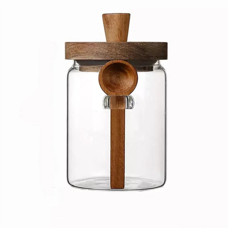 JUSTINLAU Barattoli In Vetro Sigillato Per Cereali E Chicchi Di Caffè Con Cucchiaio E Spezie Da Cucina 400ml 600ml 900ml