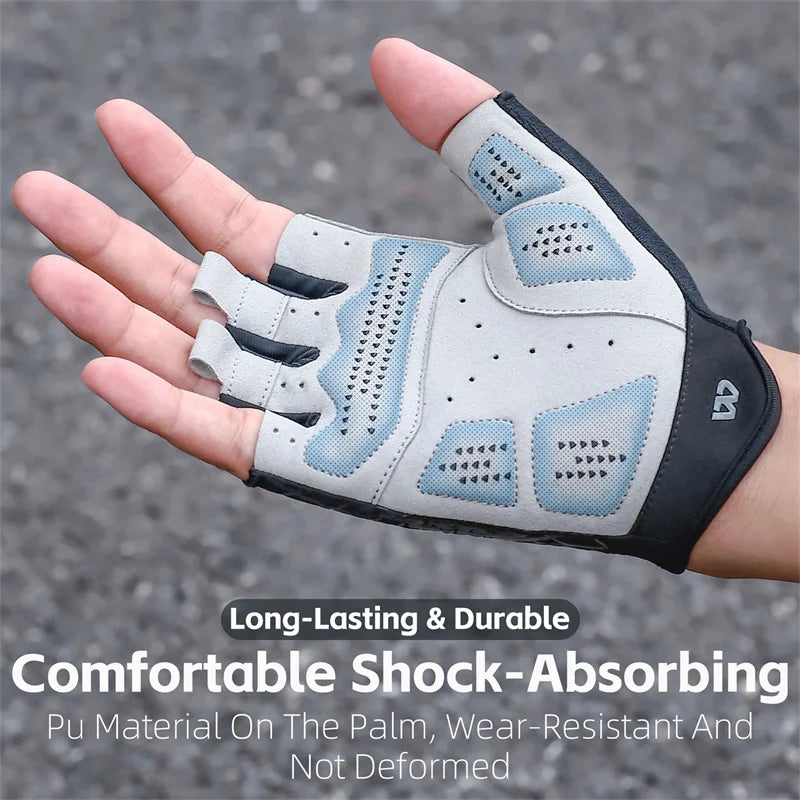 West Biking Guanti da Ciclismo Mezze Dita Spider Pattern Estivi Touch Screen per Bici da Strada e Mountain Bike