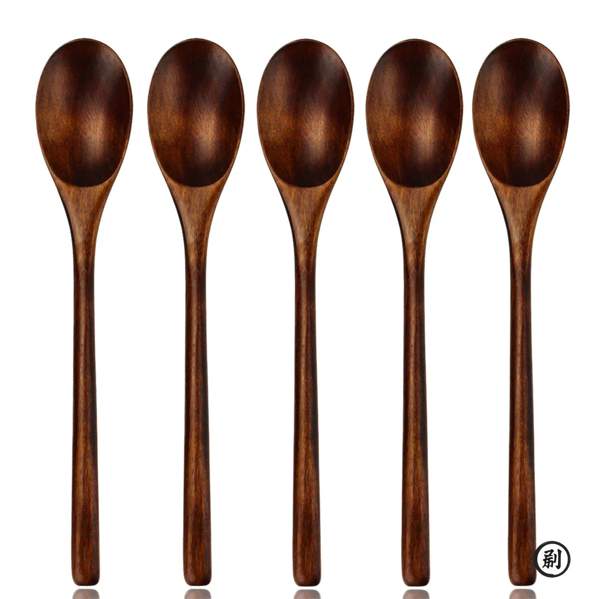 Set 5 Pezzi Cucchiai In Legno Con Mestolo Cucchiai Da Zuppa E Forchetta Ecologici Naturali Per Cucinare
