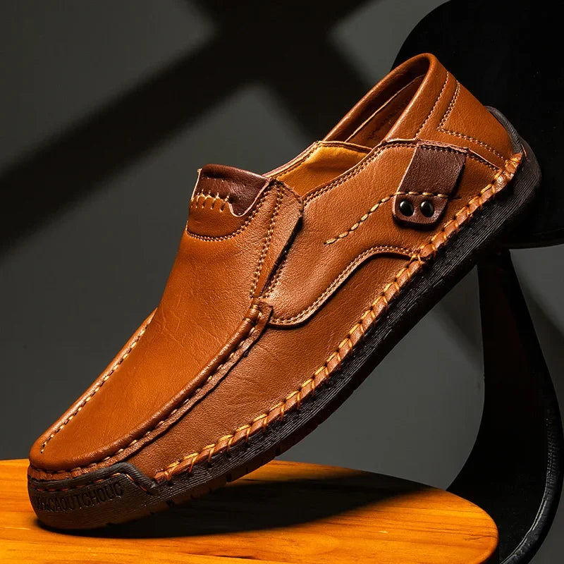 Mocassini Da Uomo Slip Traspiranti Scarpe Da Guida In Vera Pelle Fatte A Mano Eleganti Casual