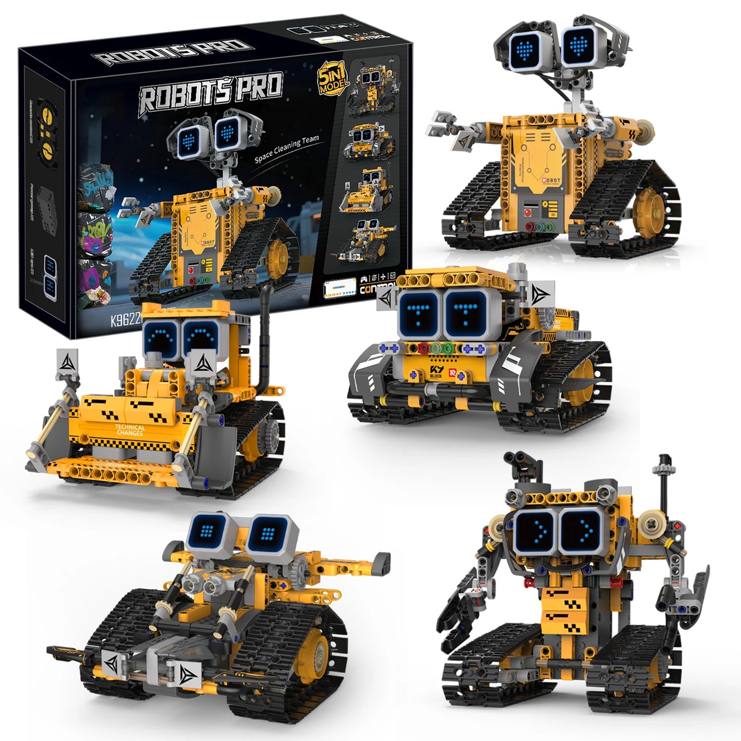 Robot Trasformabile 5 In 1 Con Display Digitale Telecomandato Per Bambini Regalo Ideale