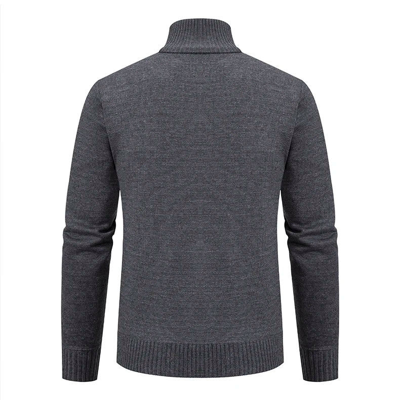 Giacca Ispessita Uomo Autunno Inverno Calda Linea Tendenza Colletto Mandarino Cardigan Lavorato A Maglia Cappotto