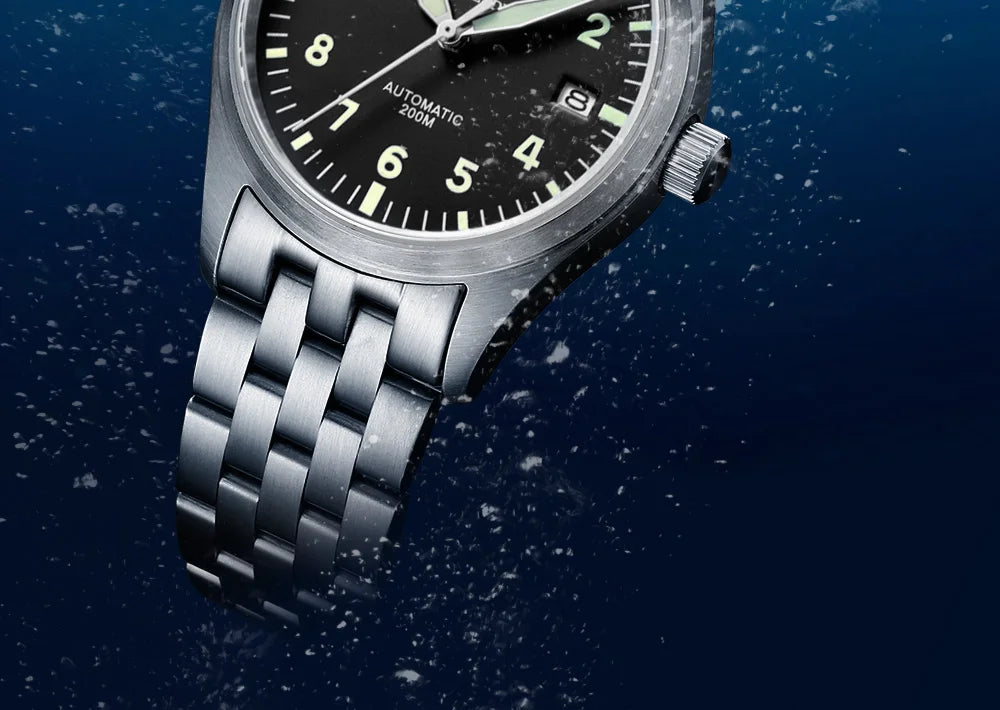 Orologio Meccanico Con Zaffiro 39mm Movimento 8215 Giappone Automatico Da Uomo Impermeabile 200m Luminoso Pilota Retrò