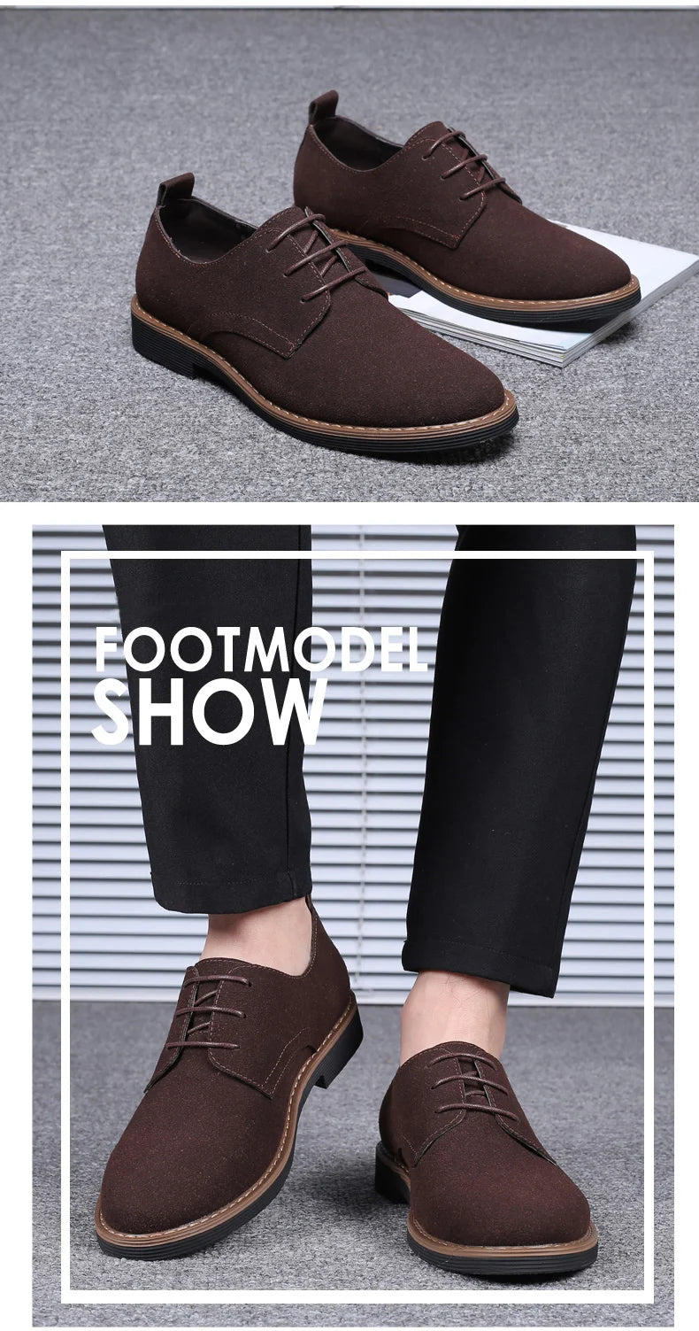 Scarpe Eleganti Da Uomo In Pelle Scamosciata Oxford Mocassini Derby Lusso Casual Classiche