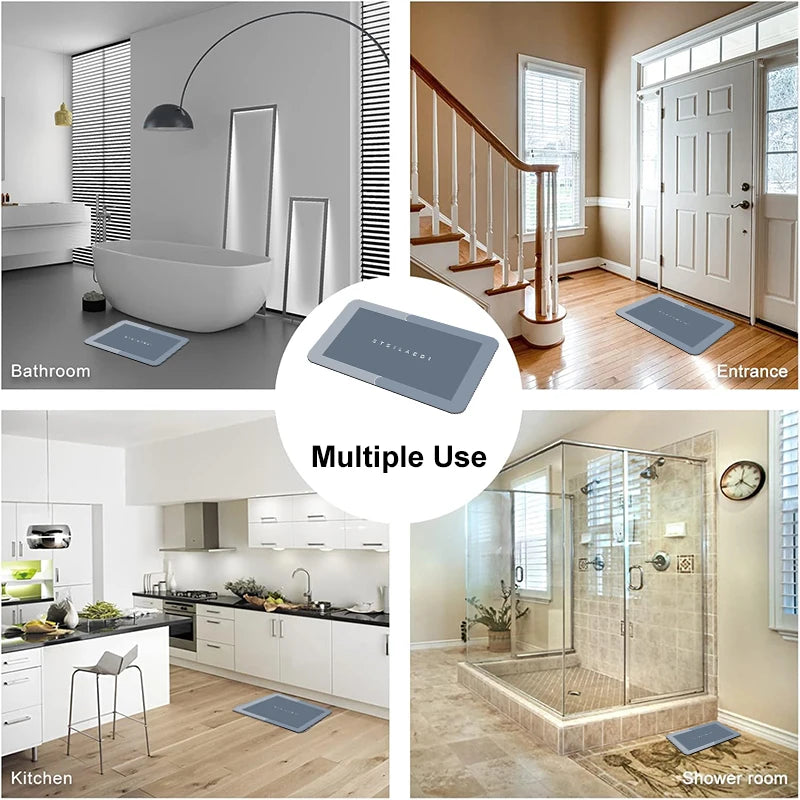 Tappetino Diatomite Super Assorbente Per Bagno Antiscivolo Asciugatura Rapida Lavabile 1Pezzo Zerbino Decorazione Casa