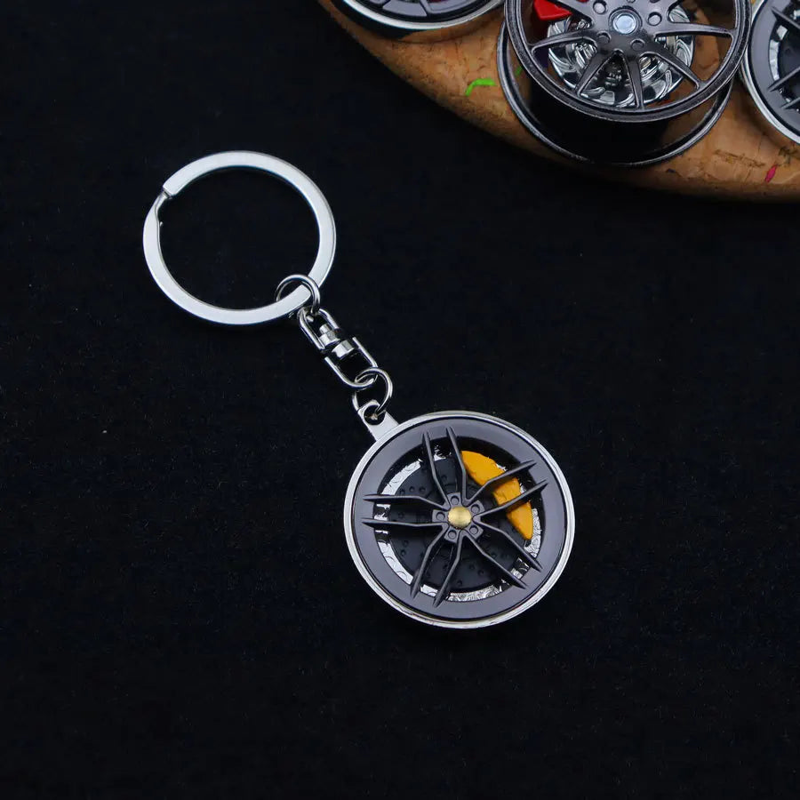 Portachiavi Con Mozzo Ruota In Metallo Alla Moda Fidget Spinner Auto Rotanti Ciondolo Compleanno Regalo Festa Papà
