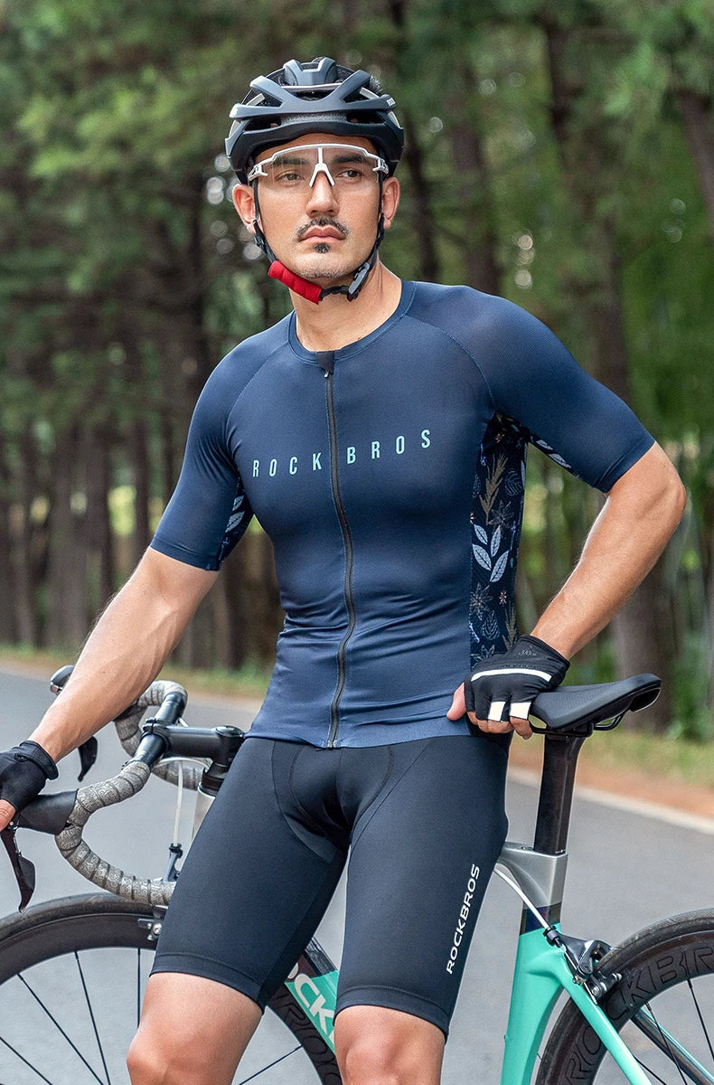 Maglia Da Ciclismo RockBros MTB Uomo Abbigliamento Estivo Traspirante Con Cerniera YKK Alta Qualità