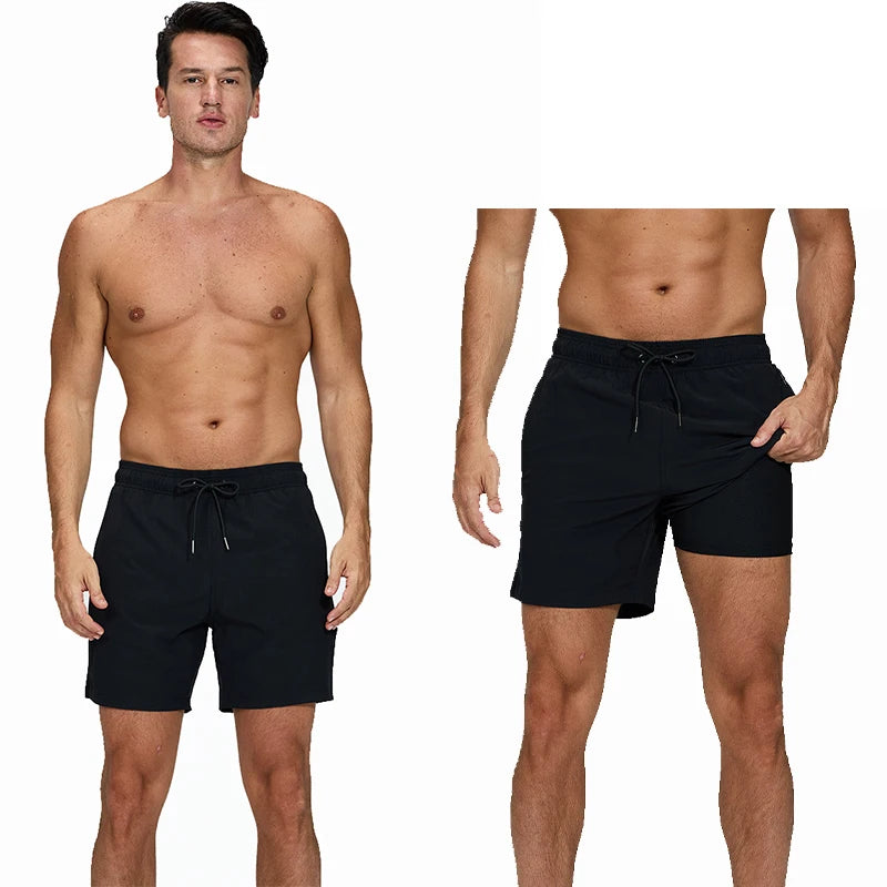 DATIFER Estate 2026 Pantaloncini Da Uomo In Poliestere Con Fodera Spandex 2 In 1 Elastico Vita Tasca Cerniera Palestra