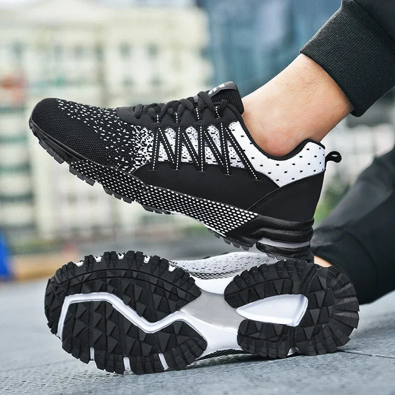 Scarpe Sportive Da Corsa Traspiranti In Mesh Con Suola Spessa Bianco Nero Coreane Per Giovani Passeggio Primavera Estate