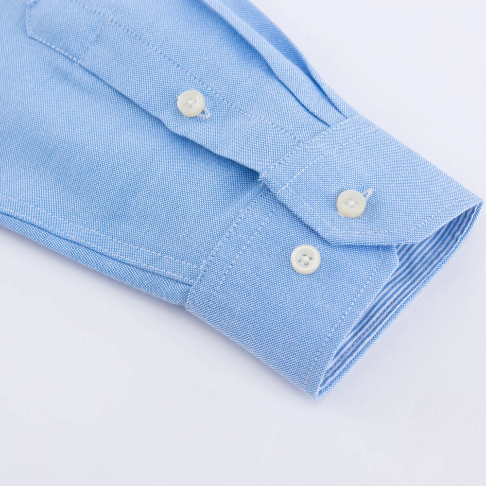 Camicia Uomo Solida Elegante Misto Cotone Traspirante Maniche Lunghe Formale Con Bottoni Vestibilità Regolare Risvolto
