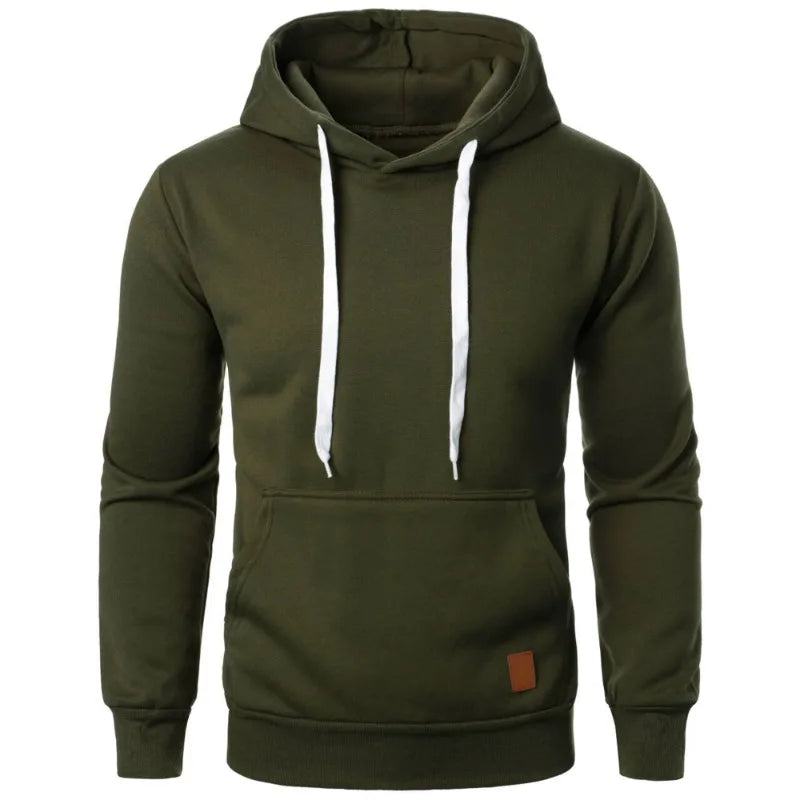 Felpa Con Cappuccio Da Uomo Leggera A Maniche Lunghe Streetwear Tinta Unita Con Coulisse