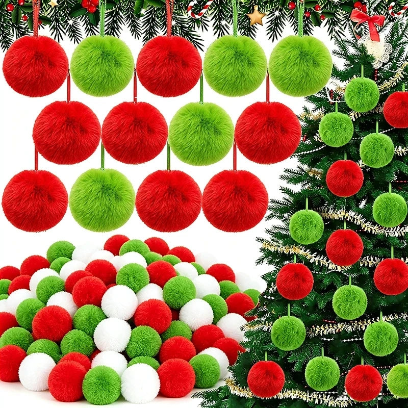 12 24 Palline Di Natale In Peluche Da 6 Cm Decorazioni Per Albero Natalizio Ornamenti Natalizi Regalo Di Capodanno 2026