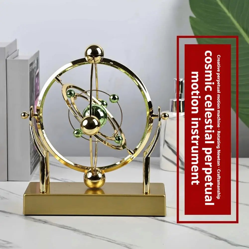 Pendolo Perpetuo Orbita Celeste Decorazione da Scrivania Cinetica Modello Astronomico per Home Office Scultura Rotante