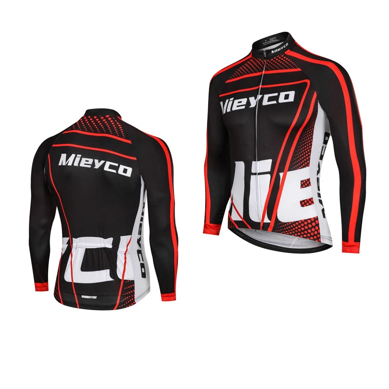 MIEYCOM Abbigliamento Ciclismo Uomo Maniche Lunghe Giacca Traspirante Protezione Solare MTB Corsa Primavera Autunno