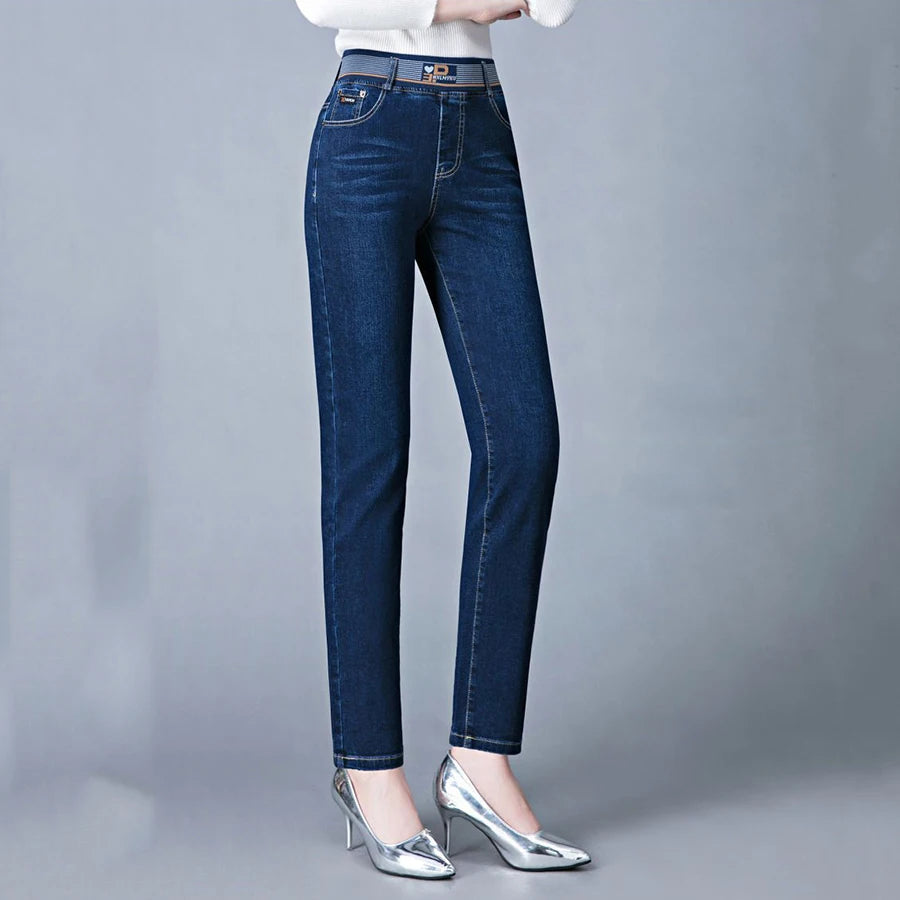 Jeans Da Donna Vita Alta Elastico Skinny Denim Retro Stretch Taglia 36 In Stile Coreano Elegante