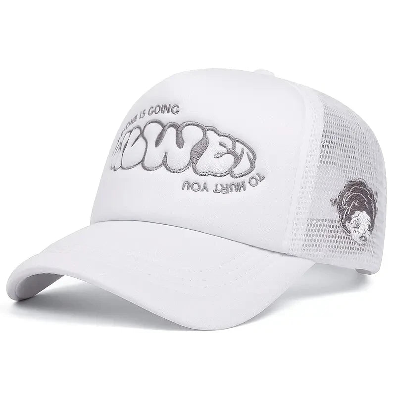 Berretto da Baseball Ricamato in Spugna con Rete da Esterno Unisex Uomo e Donna Casual