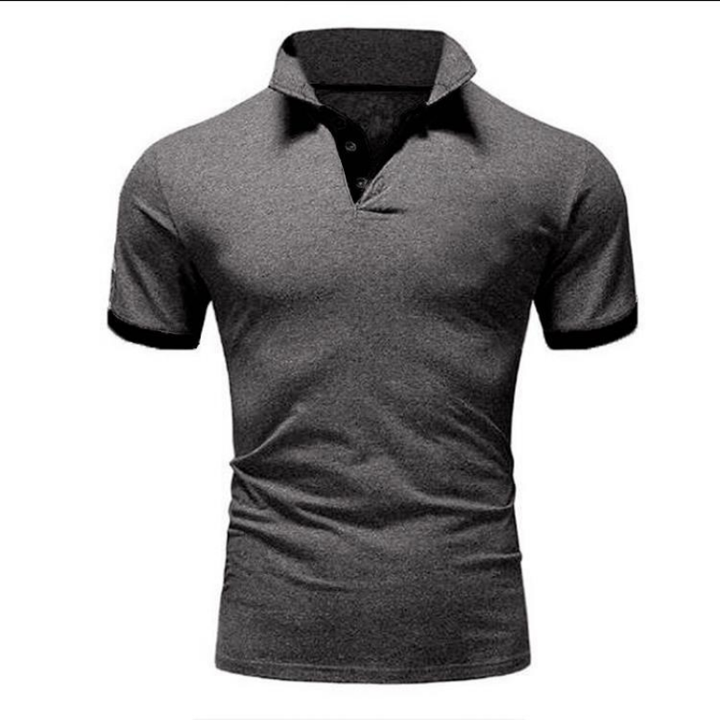 Polo Uomo A Maniche Corte Slim Fit Traspirante Antirughe Ad Asciugatura Rapida Camicia Casual